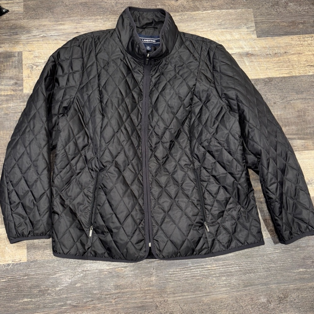 Lands’ End Quilted Jacket Size 2X Women’s black fall